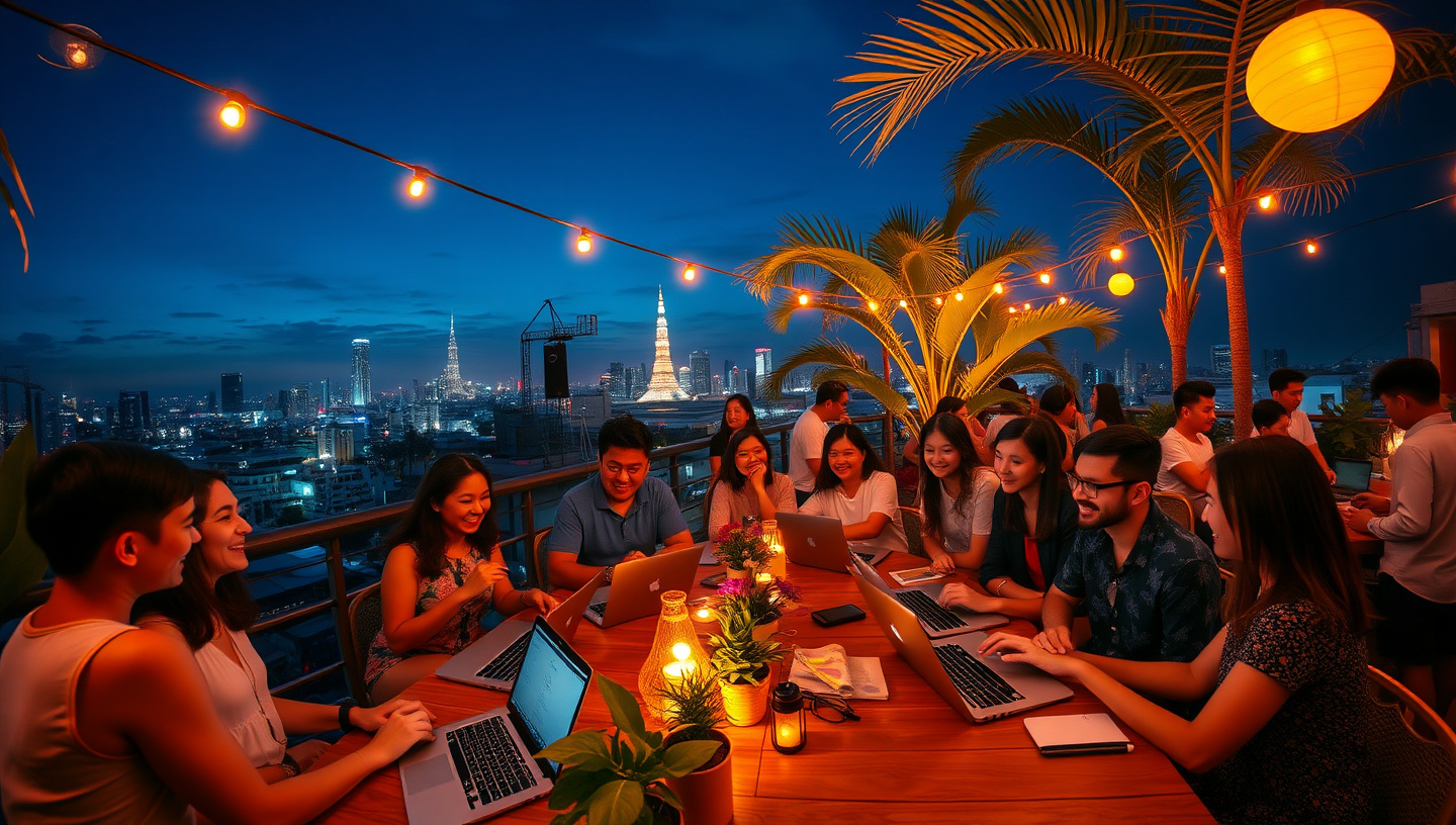 Digital nomad community meetup in Thailand with remote workers networking
